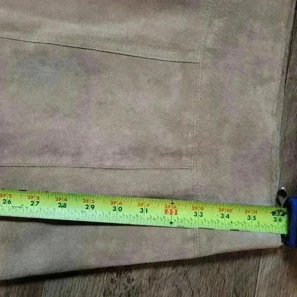 Valerie Stevens 100% Leather Maxi Flare Camel Skirt Size 8 - Picture 4 of 8